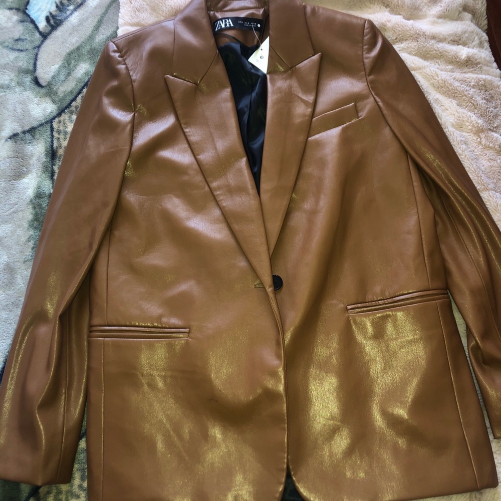 Brown Leather blazer